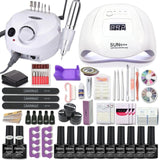 Nail Set for Manicure Kit Gel Nail Polish Set with 35000/20000RPM Nail Drill Machine 120/54W Nail Lamp Nail Art Tools