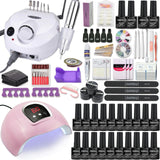 Nail Set for Manicure Kit Gel Nail Polish Set with 35000/20000RPM Nail Drill Machine 120/54W Nail Lamp Nail Art Tools