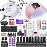 Nail Set for Manicure Kit Gel Nail Polish Set with 35000/20000RPM Nail Drill Machine 120/54W Nail Lamp Nail Art Tools