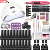 Nail Set for Manicure Kit Gel Nail Polish Set with 35000/20000RPM Nail Drill Machine 120/54W Nail Lamp Nail Art Tools