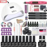 Nail Set for Manicure Kit Gel Nail Polish Set with 35000/20000RPM Nail Drill Machine 120/54W Nail Lamp Nail Art Tools