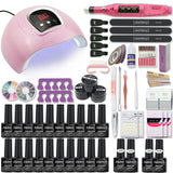 Nail Set for Manicure Kit Gel Nail Polish Set with 35000/20000RPM Nail Drill Machine 120/54W Nail Lamp Nail Art Tools