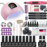 Nail Set for Manicure Kit Gel Nail Polish Set with 35000/20000RPM Nail Drill Machine 120/54W Nail Lamp Nail Art Tools