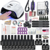 Nail Set for Manicure Kit Gel Nail Polish Set with 35000/20000RPM Nail Drill Machine 120/54W Nail Lamp Nail Art Tools