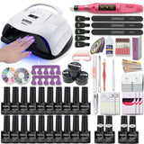 Nail Set for Manicure Kit Gel Nail Polish Set with 35000/20000RPM Nail Drill Machine 120/54W Nail Lamp Nail Art Tools