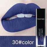 30 Color Liquid Lipstick Waterproof Long-lasting Lip Gloss Nude Red Purple Blue Black Super Matte Liquid Lipstick