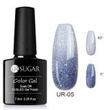 UR SUGAR Rainbow Thermal Color Changing Gel Nail Polish  Glitter Temperature Soak Off UV Gel Varnish 7.5ml Nail Art