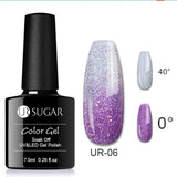 UR SUGAR Rainbow Thermal Color Changing Gel Nail Polish  Glitter Temperature Soak Off UV Gel Varnish 7.5ml Nail Art