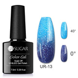 UR SUGAR Rainbow Thermal Color Changing Gel Nail Polish  Glitter Temperature Soak Off UV Gel Varnish 7.5ml Nail Art