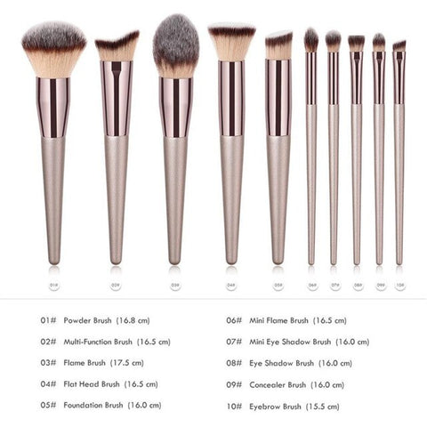 NMKL 10pcs makeup brushes set profashional makeup tools for Eye brush Foundation brsuhes Highlighter Brush mask Brush