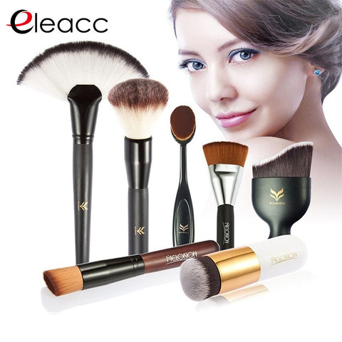 HUAMIANLI brand brush make up brushes oval set hight quality with Synthetic Hair wood cosmetic foundation makeup brushes 7pcs