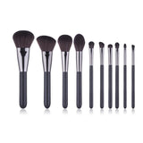 10Pcs Black Hight quality luxury professional Makeup Brush Set Eye Nasal shadow Blush powder Make up Brush tool kit with Bag