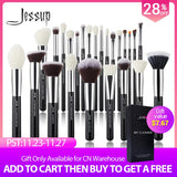 Jessup Makeup brushes set Black/Silver Professional with Natural Hair Foundation Powder Eyeshadow Make up Brush Blush 6pcs-25pcs