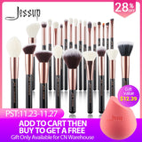 Jessup Makeup brushes set Rose Gold / Black Foundation Powder Eyeshadow Make up Brush 6pcs-25pcs