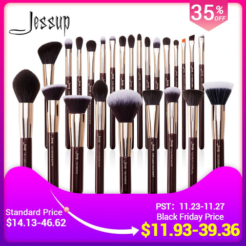 New Jessup Makeup Brushes Set Professional Natural-Synthetic Hair Makeup Brush Foundation Powder Contour Eyeshadow 15-25pcs