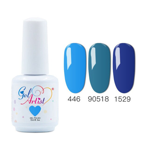 Gelartist 3Pcs/lot Soak Off Classic Blue Color Series Hight quality Nails Aritst Salon UV LED Gel Nail Polish Varnish Lacquer