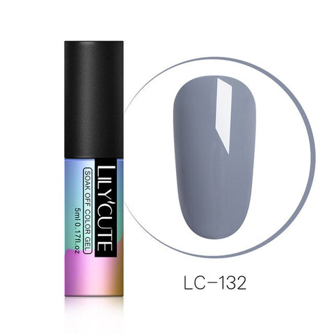 LILYCUTE 5ml Nail Gel Varnish Grey Color Series Long Lasting Soak Off UV Gel Polish Led UV Gel Gray Color Gel Polish