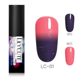 LILYCUTE Thermal Color Changing Gel Polish 3-layers Glitter Soak Off Nail Art UV Gel Varnish  Nail Art Gel Polish 5ml