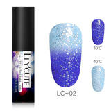 LILYCUTE Thermal Color Changing Gel Polish 3-layers Glitter Soak Off Nail Art UV Gel Varnish  Nail Art Gel Polish 5ml