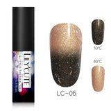 LILYCUTE Thermal Color Changing Gel Polish 3-layers Glitter Soak Off Nail Art UV Gel Varnish  Nail Art Gel Polish 5ml