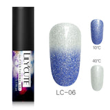 LILYCUTE Thermal Color Changing Gel Polish 3-layers Glitter Soak Off Nail Art UV Gel Varnish  Nail Art Gel Polish 5ml