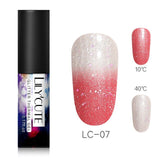 LILYCUTE Thermal Color Changing Gel Polish 3-layers Glitter Soak Off Nail Art UV Gel Varnish  Nail Art Gel Polish 5ml