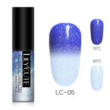 LILYCUTE Thermal Color Changing Gel Polish 3-layers Glitter Soak Off Nail Art UV Gel Varnish  Nail Art Gel Polish 5ml