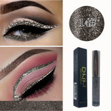 16 Color Shiny Pearlescent Waterproof Lasting Eyeshadow Glitter Liquid Eyeliner Makeup Metallic Eye Liner Cosmetic Tools TSLM2