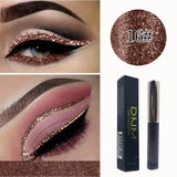 16 Color Shiny Pearlescent Waterproof Lasting Eyeshadow Glitter Liquid Eyeliner Makeup Metallic Eye Liner Cosmetic Tools TSLM2