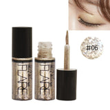 Professional New Shiny Eye Liners Cosmetics Women Pigment Silver Rose Gold Color Liquid Glitter Eyeliner Makeup Tools