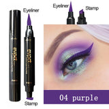 Evpct 1pcs 7 Colorful Liquid Eyeliner Stamp Pencils Double-Headed Thin Wing Seal Quick Dry Waterproof Makeup Eye Liner Cosmetics