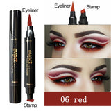 Evpct 1pcs 7 Colorful Liquid Eyeliner Stamp Pencils Double-Headed Thin Wing Seal Quick Dry Waterproof Makeup Eye Liner Cosmetics