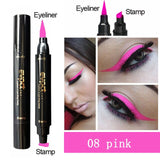 Evpct 1pcs 7 Colorful Liquid Eyeliner Stamp Pencils Double-Headed Thin Wing Seal Quick Dry Waterproof Makeup Eye Liner Cosmetics