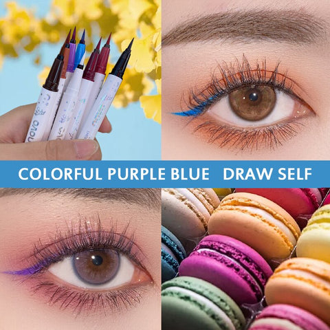 1Pcs Colorful Matte Liquid Eyeliner Pencil Waterproof Smudge-proof Pigment Party Blue White Eye Liner Cosmetic Tools TSLM1